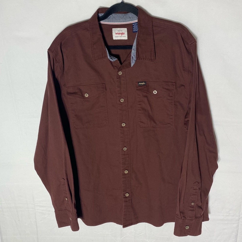 Wrangler Brown Long Sleeve Casual Button Up Shirt XXL